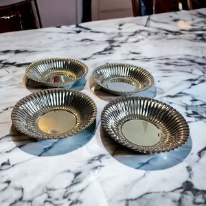 Vintage Silverplate Bowls Primrose 6.5” Set Of 4 Silver Desert Soup Appetizer